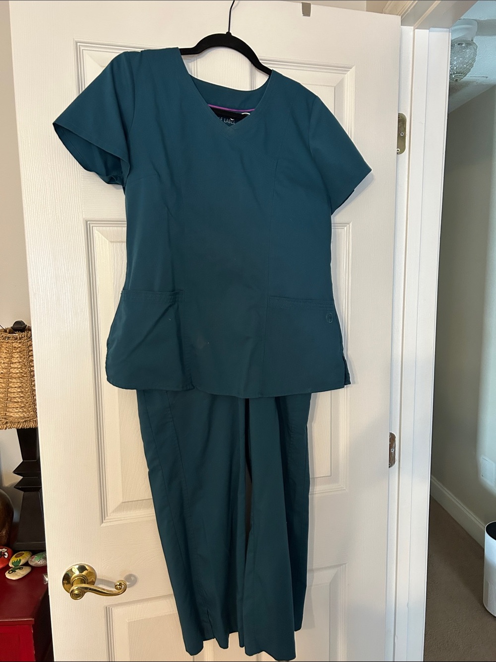 healing hands Teal Straight-Leg Scrub Set